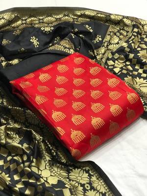 Red weaved banarasi salwar 1