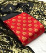 Red weaved banarasi salwar