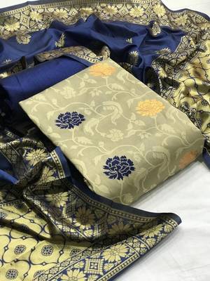 Beige weaved banarasi salwar 1