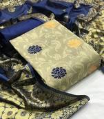 Beige weaved banarasi salwar