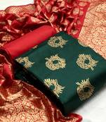Green weaved banarasi salwar