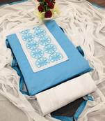 Sky-Blue Embroidered Chanderi Salwar
