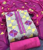 Beige embroidered chanderi salwar