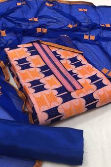 Orange Embroidered Chanderi Salwar