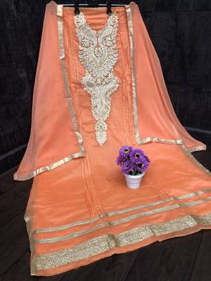 Orange Embroidered Chanderi Salwar 1