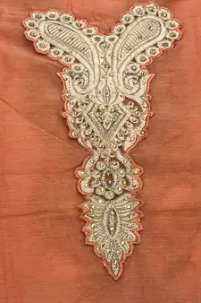 Orange Embroidered Chanderi Salwar