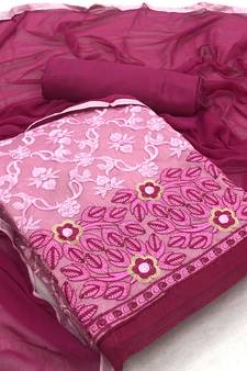 Pink Embroidered Chanderi Salwar