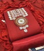 Red embroidered chanderi salwar