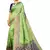 Light parrot green hand woven banarasi silk saree with blouse