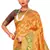 Mustard hand woven banarasi silk saree with blouse