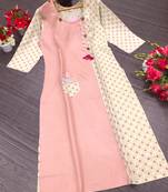 Baby-Pink Printed Cotton Kurtis