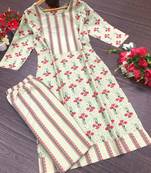 Green Printed Cotton Kurtis