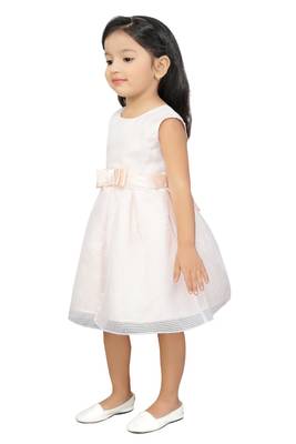 ADITA Girl's Dress Satin with Designer Net Fabric 2