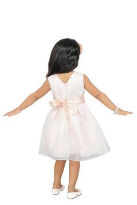 ADITA Girl's Dress Satin with Designer Net Fabric 3