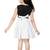 ADITA Girl's Cotton Black Chikan Embroidery with White Dot Printed Frock Dress