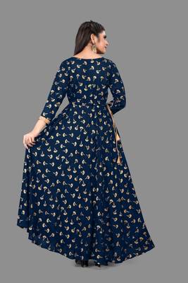 Blue printed rayon ethnic-kurtis 2