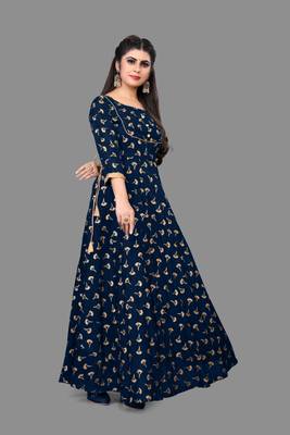 Blue printed rayon ethnic-kurtis 3