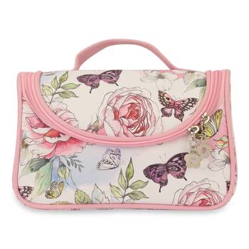 NFI essentials Floral Print Cosmetics Pouch Makeup Pouch Vanity Case Jewellery Pouch Stationery Pencil Case (Pack of 2) 2