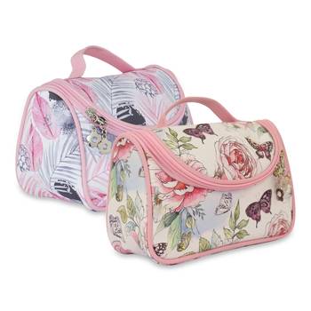 NFI essentials Floral Print Cosmetics Pouch Makeup Pouch Vanity Case Jewellery Pouch Stationery Pencil Case (Pack of 2) 1