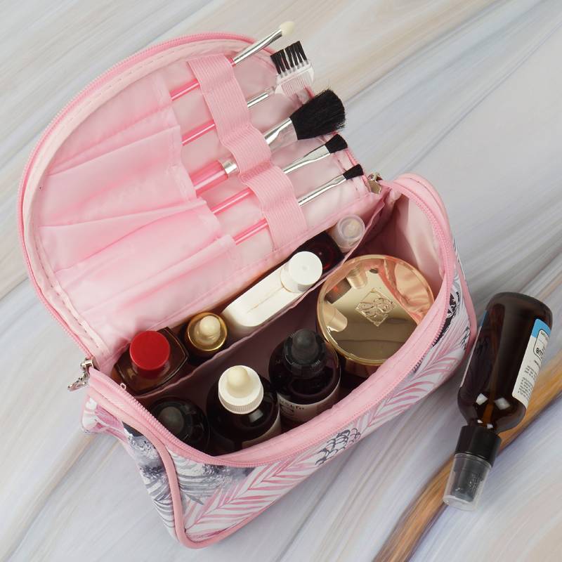 NFI essentials Floral Print Cosmetics Pouch Makeup Pouch Vanity Case Jewellery Pouch Stationery Pencil Case (Pack of 2)