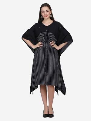Shaily Black Colour Cotton Lace And Hand Work Kuftan 1