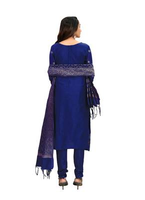 Navy-blue jacquard banarasi silk salwar 2