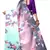 Multicolor printed satin saree with blouse