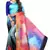 Multicolor printed satin saree with blouse