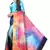 Multicolor printed satin saree with blouse