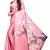 Pink printed satin saree with blouse