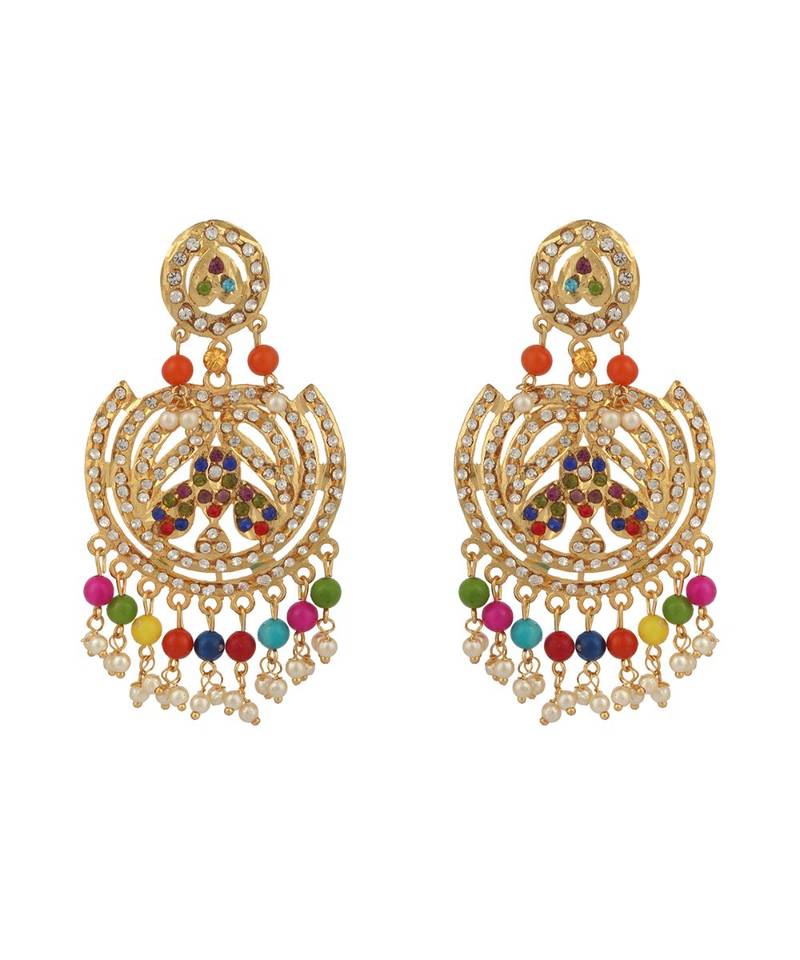 Ethnic Bridal Gold Plated Stone And Pearl Choker With Earring Maangtika