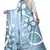 Blue printed satin saree with blouse