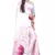 Light pink printed satin saree with blouse