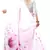 Light pink printed satin saree with blouse
