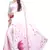 Light pink printed satin saree with blouse