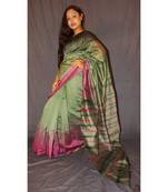 Green Bengal Ikkat Cotton Silk Saree