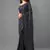 Black embroidered georgette saree with blouse