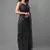 Black embroidered georgette saree with blouse