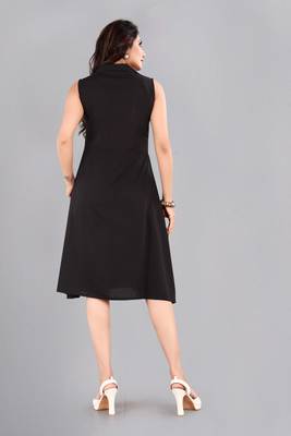 Black plain crepe ethnic-kurtis 2