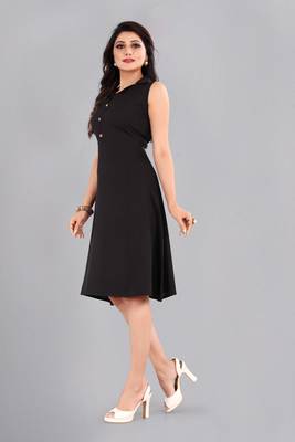 Black plain crepe ethnic-kurtis 3