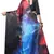 Multicolor printed satin saree with blouse