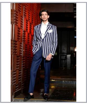 Stylish Blue & Gray Coat 1