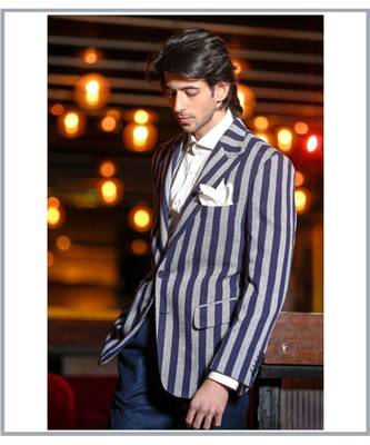 Stylish Blue & Gray Coat 2