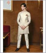 Ivory Bandhgala with Drape Kurta