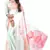 White printed satin saree with blouse