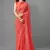 Orange embroidered georgette saree with blouse
