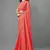 Orange embroidered georgette saree with blouse