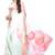 White printed satin saree with blouse