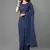 Blue embroidered georgette saree with blouse