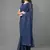 Blue embroidered georgette saree with blouse